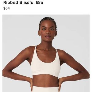 *Seafoam color* Alo Yoga Ribbed Blissful Sports Bra